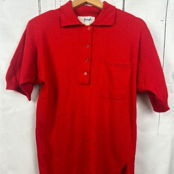 Pringle Scotland 100% Cashmere Polo Style Jumper Size 34/87